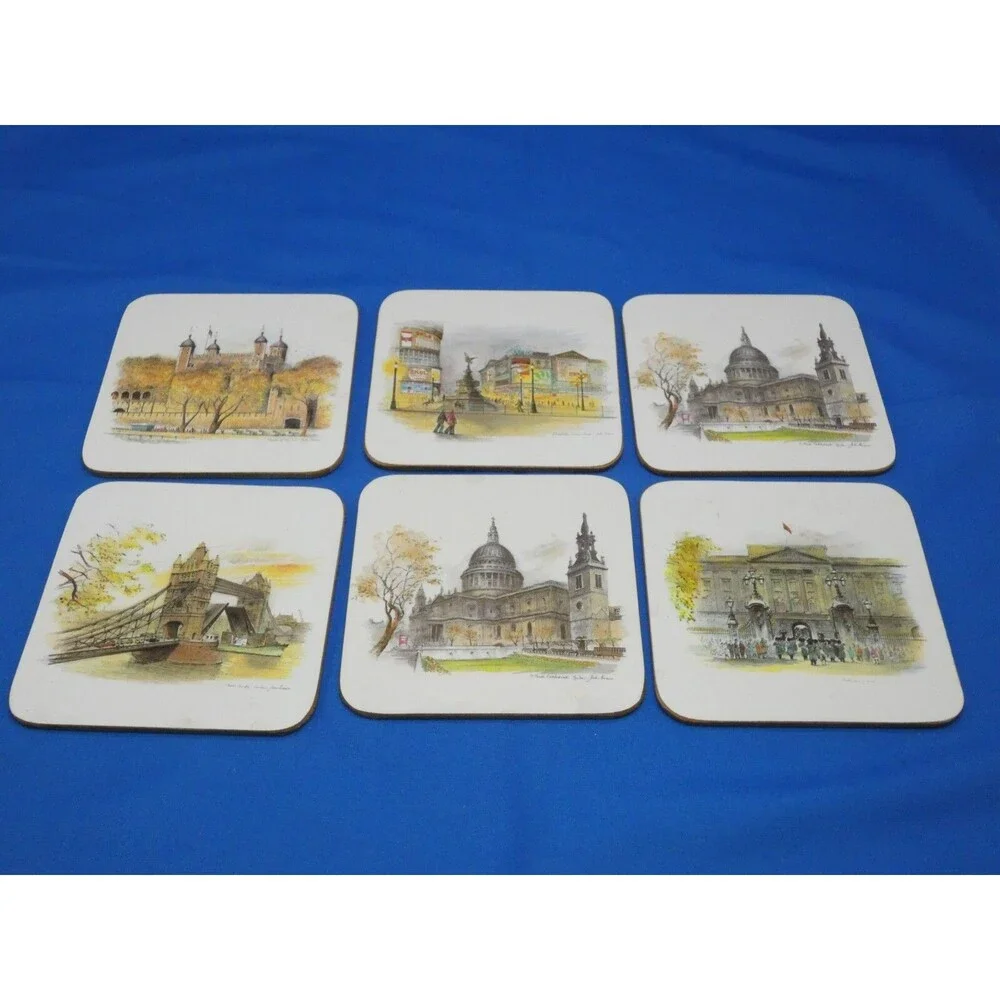 Clover Leaf Table Mats Scenes London Today Cork Back Placemats Coasters Set of 6